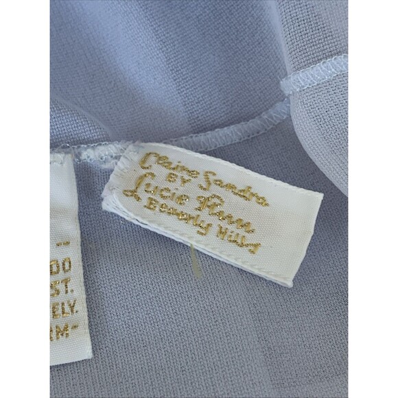 Vintage 1960's Claire Sandra By Lucie Ann Nightgown Long Satin Lace Sheer Flowy - Picture 16 of 16